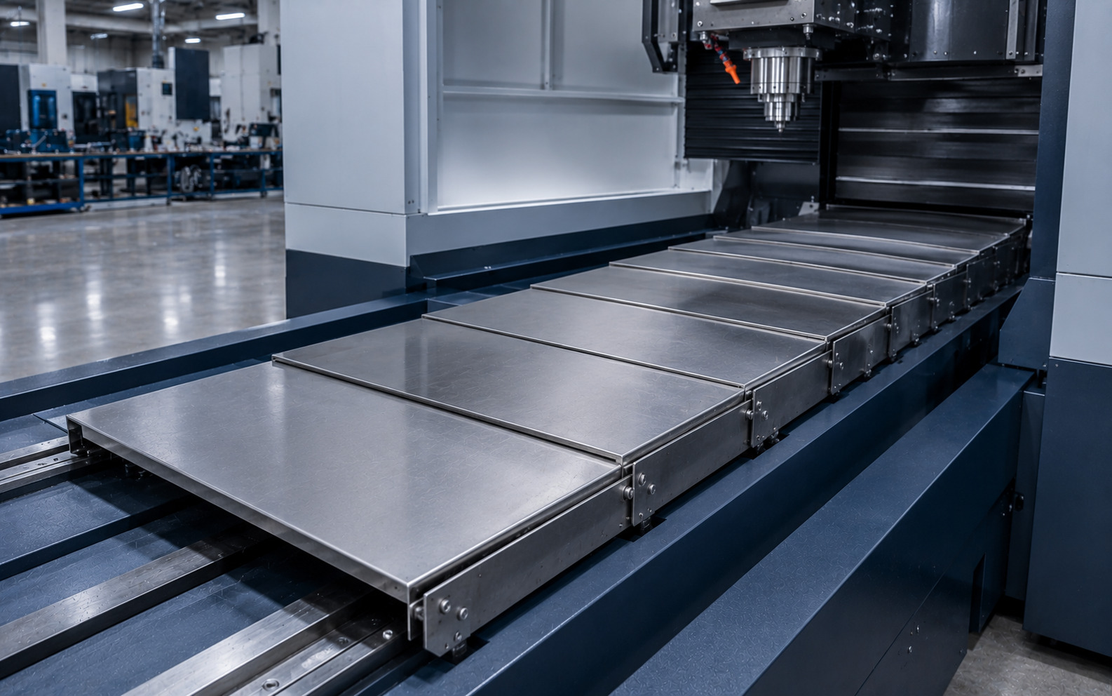 Apron covers for CNC machine way protection